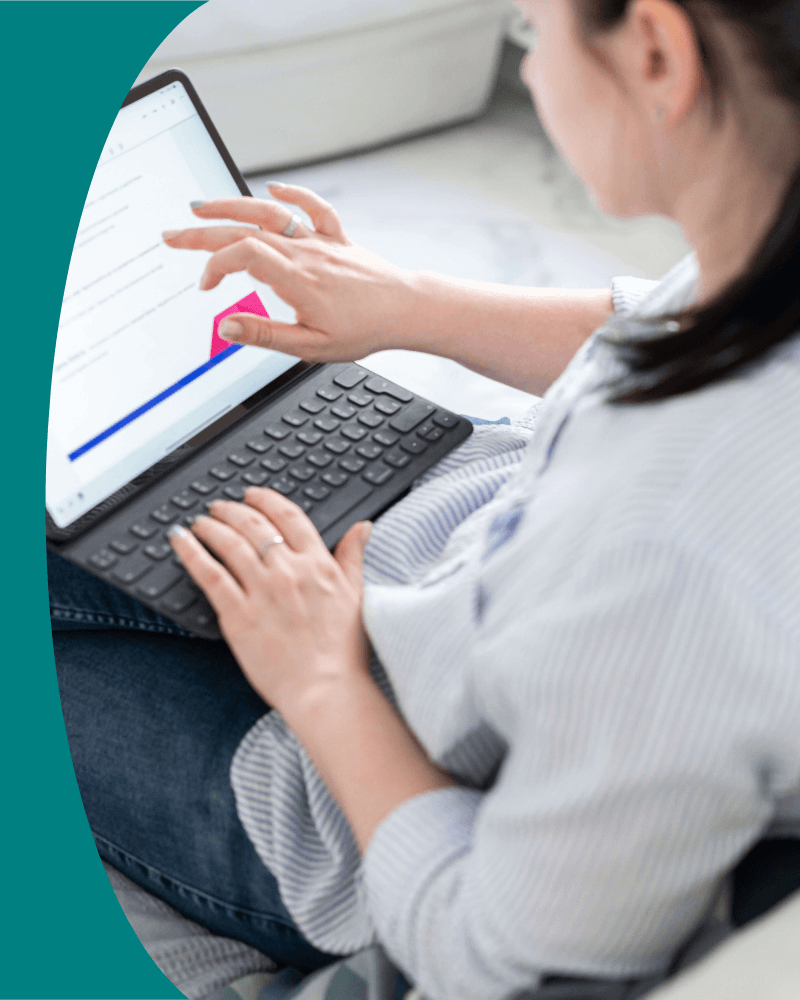 Image of woman on her tablet