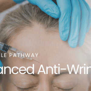 Client receiving anti-wrinkle injection treatment